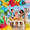 120Pcs Tropical Party Decorations - Hawaiian Balloons, Tropical Balloons &