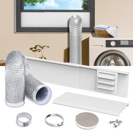 Forestchill Dryer Vent Window Kit, 4 inch Window Vent Kit with Dryer Vent Cover, 4" Diameter Window Dryer Vent Panels with 10Ft Flexible Aluminum Foil Hose for Sliding & Hung Window