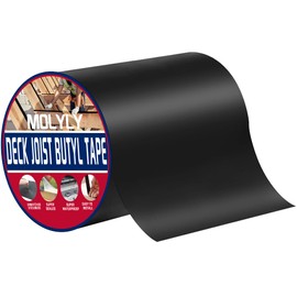 MOLYLY Deck Joist Tape, 6" x 50', Butyl Tape for Deck Joists, Waterproof and Weather Resistant Self-Adhesive Joist Tape for Wood Beams and Joists, Anti-Corrosion Decking Tape