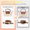 GADITIEK Strap and Organiser for Longchamp Mini Bag, Leather Brown