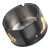 Cigar Ashtray Tabletop Round Stainless Steel Ash Tray PU Leather