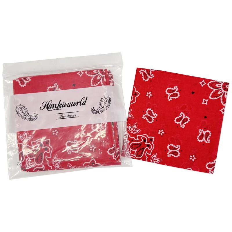 HankieWorld Single Pack Bandanas 60s Premium Cotton Soft Thin Handfeel