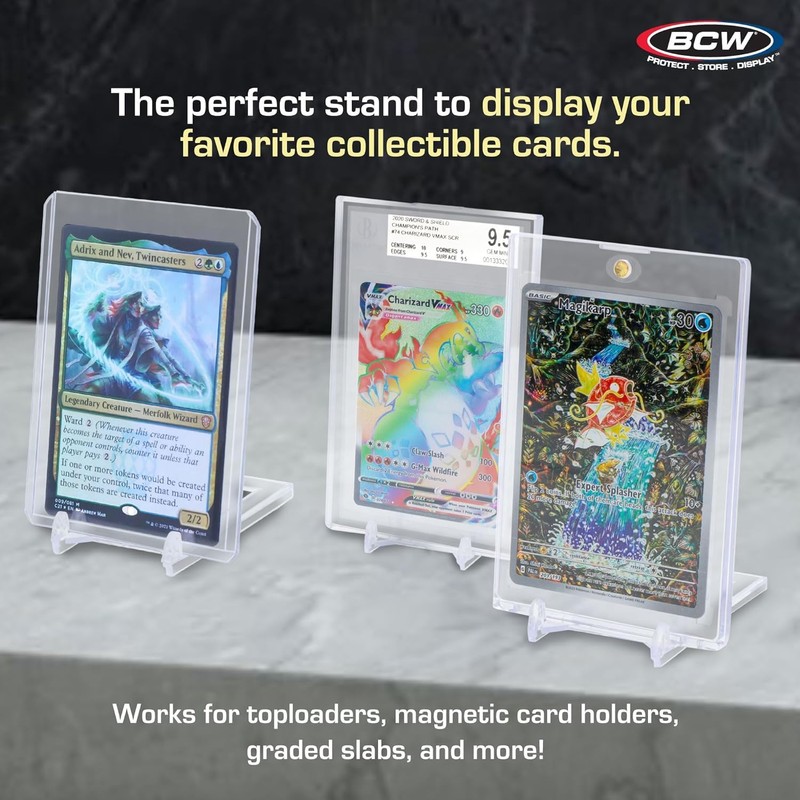 BCW 2-Piece Card Display Stands | Showcase Top Loaders, Magnetics,