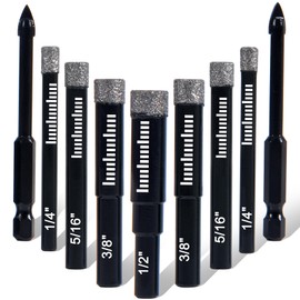 9 Pack Premium Diamond Drill Bit Set - Versatile Tools for Precise Drilling on Porcelain, Ceramic, Glass, Marble, and More