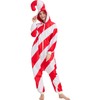 HMHMAWAHV Adult Candy Cane Costume Onesie, Red and White Striped