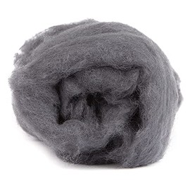 Maori Wool - A Special Blend of New Zealand Wools by DHG for Needle Felting and Wet Felting, 3.5 OZ / 100 gr, Carded Wool Batt, 100% Pure Wool, Color Charcoal Gray