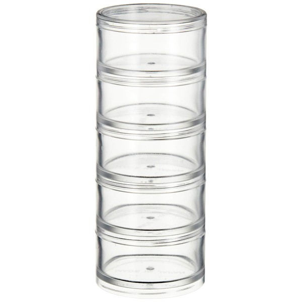 Meibo Round Case, M, 5 Tiers, Clear