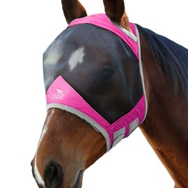 Harrison Howard CareMaster Pro Luminous Fly Mask Large Eye Space Standard Flamingo Full Size