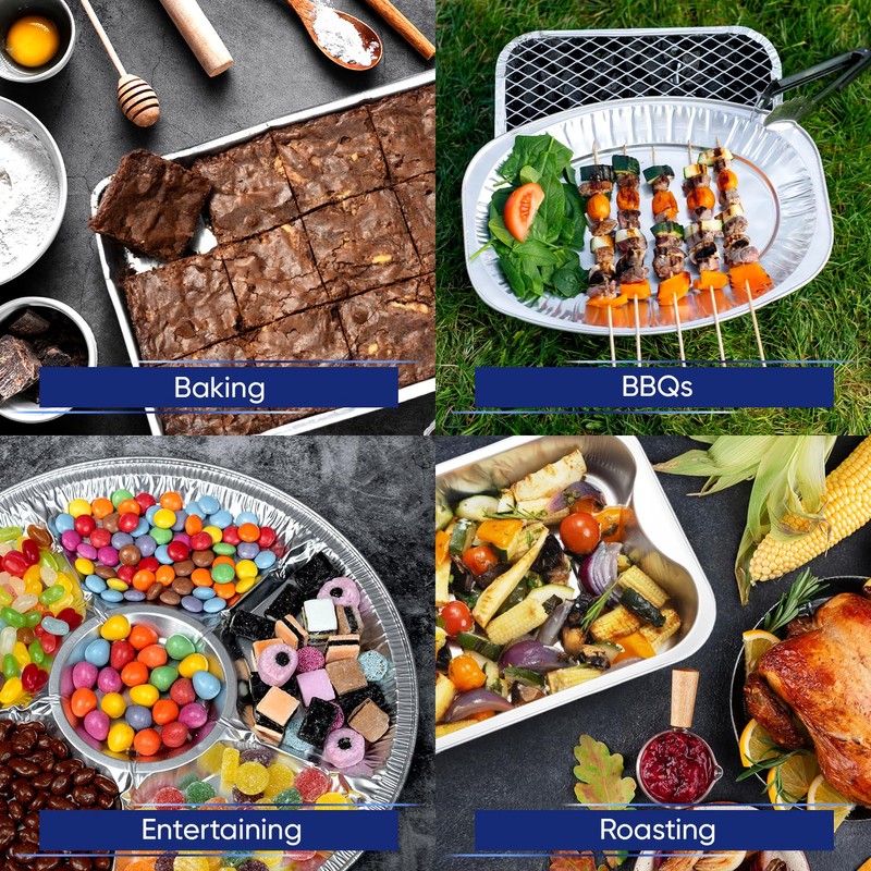 Coppice Black Oval Aluminium Foil Platters for Parties, Buffets &
