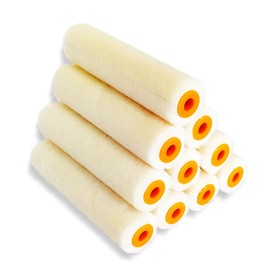 10 x Quercos Velour Paint Rollers, 10 cm, Velour Paint Roller, 50% Sheep's Wool Roller Core, Paint Roller, 10 cm Mini Paint Roller, Paint Roller Paint Set