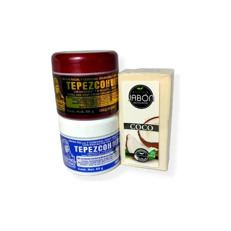 2 Crema De Tepezcohuite Noche Y Día 60gr Jabón Tepezcohuite