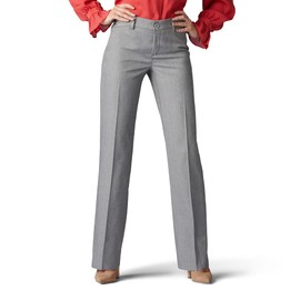 Lee Lee Women's Ultra Lux Comfort with Flex Motion Trouser Pant Ash Heather 4 Medium