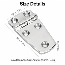 Tissting Bisagra De Acero 316, Herraje Para Puerta 3 x 1.5 Pulgadas (76 x 38mm), Bisagra Universal Para Gabinetes, Ventanas, Escotillas Y Compartimentos