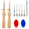 JSRQT 10Pcs Punch Needles Kit with Wooden Handles,Adjustable Punch Needle