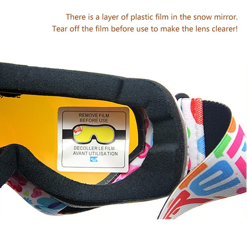 Kids Ski Goggles Over Glasses Colorful Snowboard Goggles Dual Lens