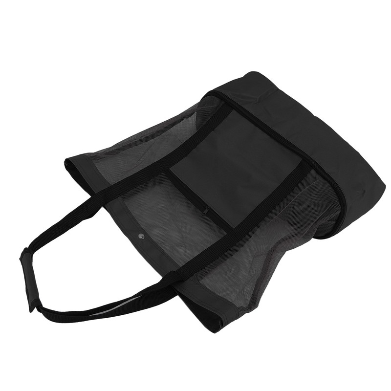 Mesh Beach Bag Multifunction Mesh Design Top Zipper Keep Freshness