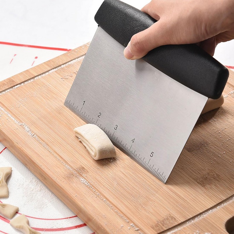 BZKSER Dough Scraper, 1 Piece Scraper for Dough, Stainless Steel,