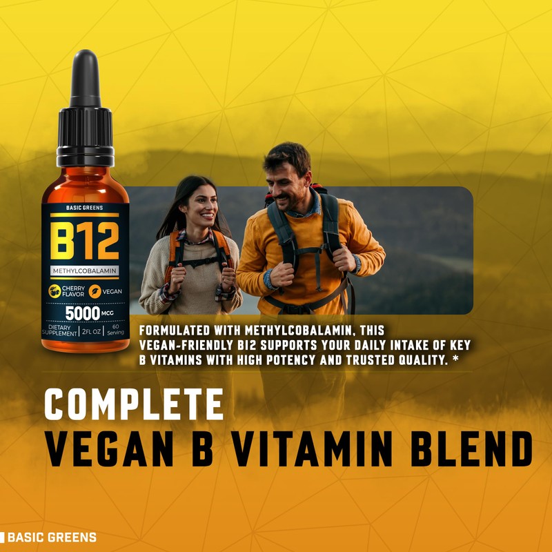 Vitamin B12 Sublingual Liquid Drops 5000 mcg – Vegan Methyl