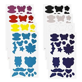 Micro Traders 8 Sheets Down Jacket Self Adhesive Patches Nylon Clothing Repair Tape Stickers Different Shapes for Tent Outerwear Sleeping Bag - 8 Colours