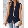 KateModa Womens Sleeveless Blazer Vest Open Front Lightweight Casual Blazer