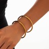 Inactwin 4mm 18K Gold Plated Bracelet for Women Stacking Stainless