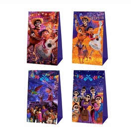 FFGJA 12pcs Day of the dead Birthday Party Gift Bags Goodie Bags,Halloweend Party Supplies for Kids Birthday Decorations