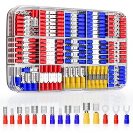 DEHAO 368pcs Electrical Connectors Assorted Insulated Crimp Terminals Kit Pack Spade Bullet Butt Fork Wire Connectors