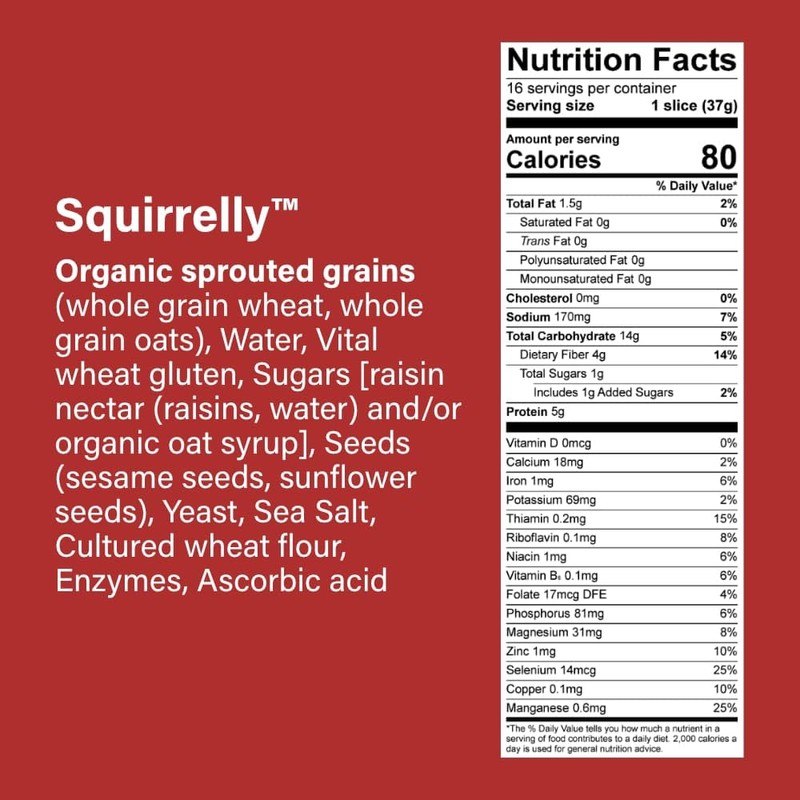 Silver Hills Squirrelly Bread, Low Fat Bread, Made with Organic