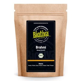 Brahmi Powder Organic 1 kg (2 x 500 g) | Bacopa Monnieri | Memory Plant | Vegan | Guaranteed without Additives | Bottled and Monitored in Germany | Biotiva