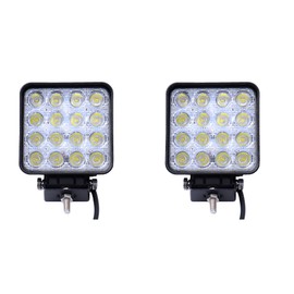 Greenmigo 2 x 48 W LED Headlight Offroad Lamp Flood Work Light LED Work Light 12 V 24 V Additional Headlight Reversing Light for Tractor Excavator SUV - 60 Degree Waterproof IP67 4320LM