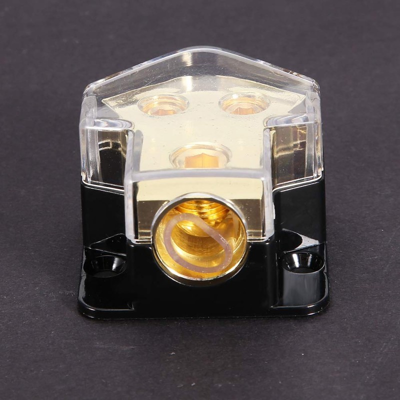 Hlyjoon 2 Way Power Distribution Block, 1*1GA In 2*4GA Out,