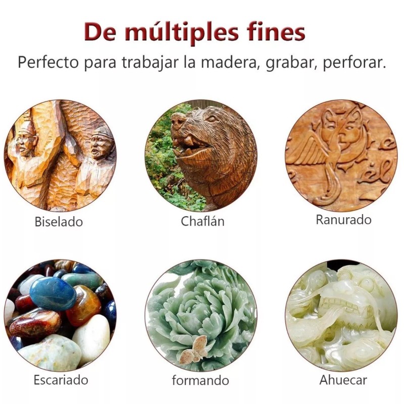 LOVLYLOVLY 20 Pzs Kit Fresas Para Madera Carburo Para Dremel