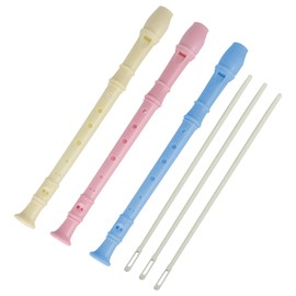 KASESSS Pack of 3 Recorder 8-Hole, Durable Recorder Children with Cleaning Pen, Flute Children Easy to Play, Children's Flute Unisex for Beginners Adults (Pink, White, Blue)