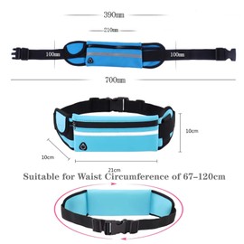 AegatarLue Running Belt with Water Bottle Holder for Women Men, Fanny Pack Reflective Waist Bag with Earphone Hole, Waist Pack with Adjustable Waists Belt for Hiking Cycling (Style 2, Black)