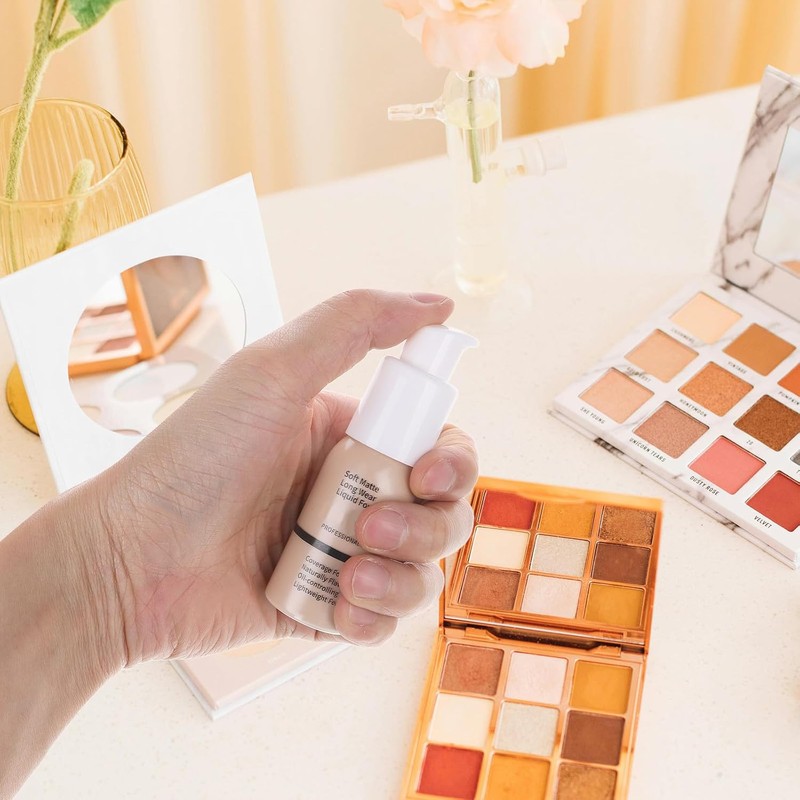 Base de Maquillaje Líquida Beige para Mujeres, Natural y Duradera