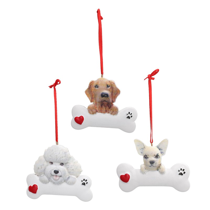 Christmas Tree Dog Resin Pendant Wear Resistant DIY Xmas Puppy