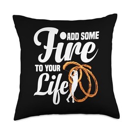Poi Fire Spinner Fire Dancing Poi Balls Fire Spinning Throw Pillow