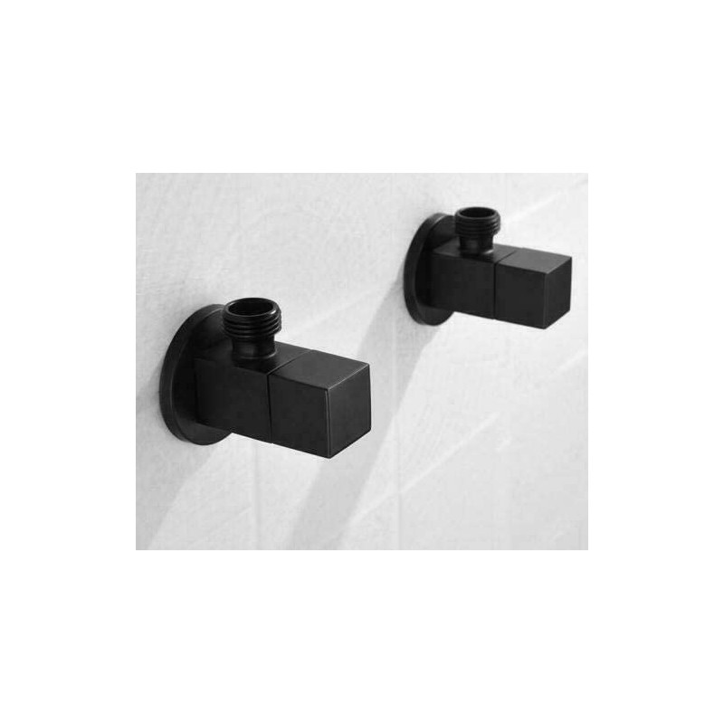 Square Angle Stop Valve Brass Black Finish G1/2"Shut Off Valve