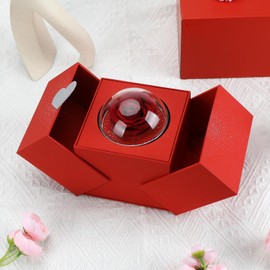 Liftable Gift Box with Preserved Flowers, Necklace with 100 Languages, Birthday Gifts for Women, Girlfriends and Girls, Ideal for Wedding, Christmas, Mother's Day and Valentine's Day Gifts