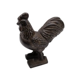 Comfy Hour Antique and Vintage Animal Collection Cast Iron Rooster Figurine, Indoor Outdoor Garden Decor, Brown