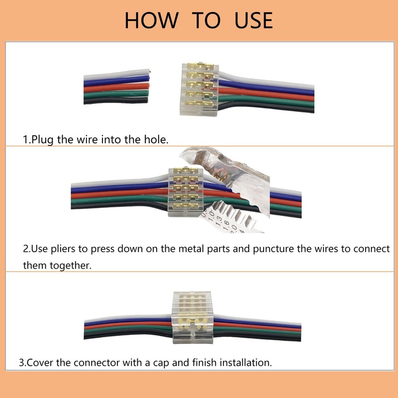 Wire Connector Quick Connect Terminal 10 Pack with Caps 5