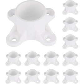 12 Packs 1 inch PVC Flange Table Leg Cap Fittings Furniture Screw Tab Caps for Building Furniture Support Feet Making Storage Shelves
