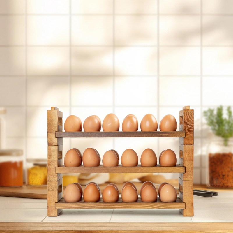 Yqlinnn Egg Holder Countertop, 3-Tier Egg Storage for Countertop Organizer,