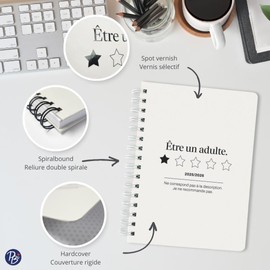 Pierre Belvédère - 2025-2026 Academic Agenda Bilingual - 13 Months - Weekly Planner August to August - 6.25” x 8.5” - Year Monthly Planner - Hardcover Spiralbound - Être un adulte - 442425