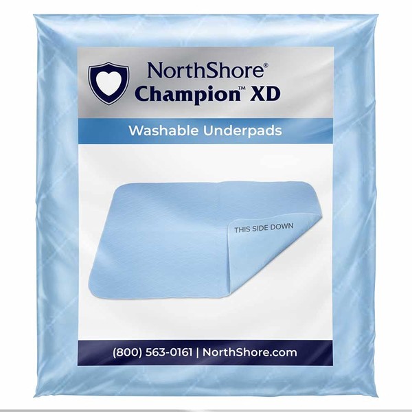 NorthShore Champion XD, 35 x 47, 51 oz, Washable Underpads, X-Large, Pack/4