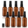 8 Pack Amber Glass Pump Bottle Empty Refillable Lotion Dispenser