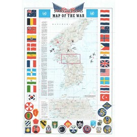 Historic Map : The Korean War, Pacific Stars and Stripes, 1953, Vintage Wall D?or : 24in x 36in