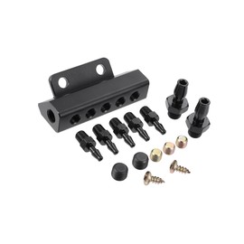 HOPESPANNER Universal Vacuum Manifold Kit 1/8" Ports 1/2" Interfaces Block Intake Manifold for Car Fuel Gas Wastegate Turbo Boost Replace Parts Vehicle Components