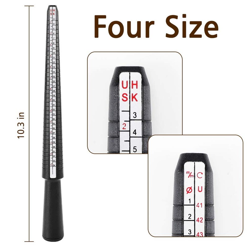 Accmor Ring Size Measuring Tool Includes Plastic Ring Sizer Mandrel