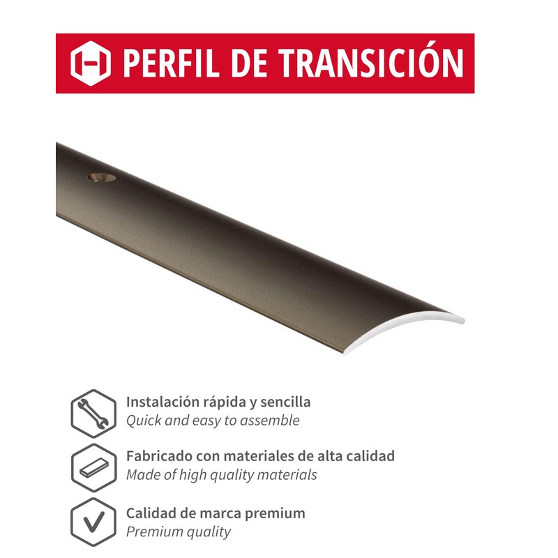 Gedotec transition profile curved., 30 x 2000 mm